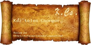 Köteles Csongor névjegykártya